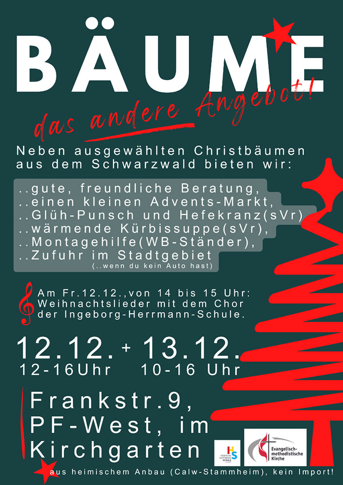 Christbaumverkauf und Adventsmarkt, 12.+13.12.2025